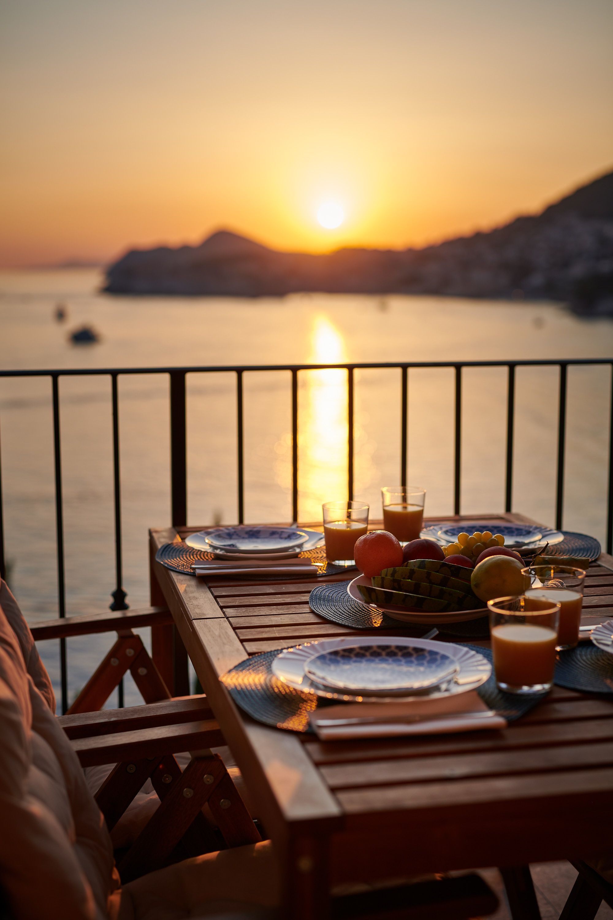 Late evening sky above Dubrovnik from the private terrace